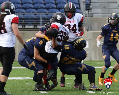 Women's football tackle